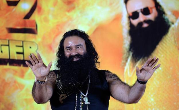 Ram Rahim, en 2015, durante el estreno de su película 'MSG-2 The Messenger'./AFP