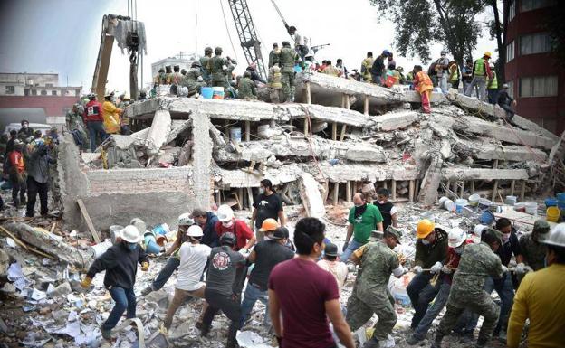 Resultados del terremoto en México./AFP
