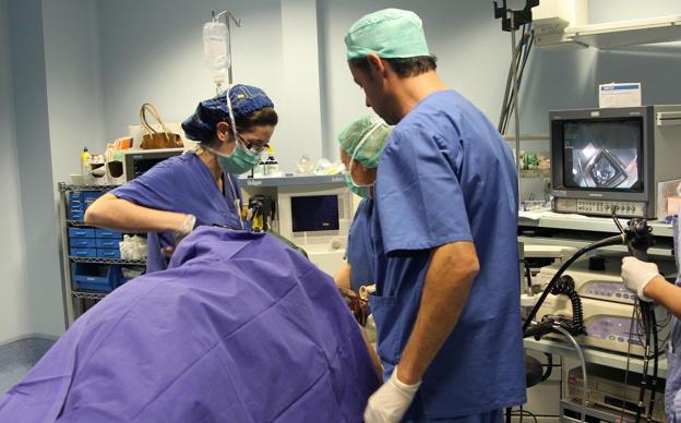 Imagen de archivo de un equipo médico durante una endoscopia a un paciente./Ramón Gómez