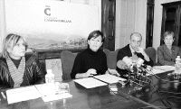 Cabré (izquierda), junto a Gorostiaga, Del Bosque y Gómez de Enterría. / SE QUINTANA/