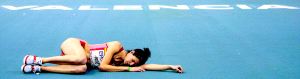 Ruth Beitia, con un cuarto puesto, se quedó a las puertas del podio en el concurso de altura del Mundial. / AFP/