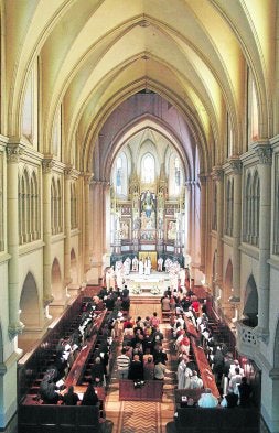 Imagen que ofrecía ayer la iglesia del monasterio. /DANI PEDRIZA/