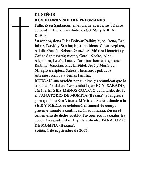 DON FERMIN SIERRA PRESMANES
