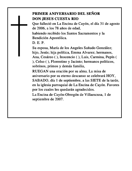 DON JESUS CUESTA RIO