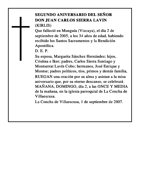 DON JUAN CARLOS SIERRA LAVIN