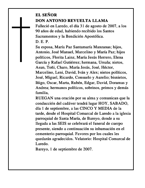 DON ANTONIO REVUELTA LLAMA
