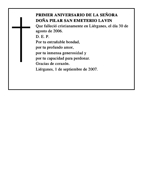 DOÑA PILAR SAN EMETERIO LAVIN
