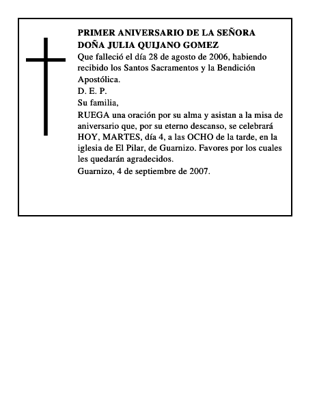 DOÑA JULIA QUIJANO GOMEZ