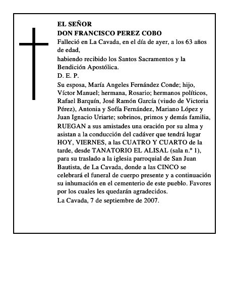 DON FRANCISCO PEREZ COBO