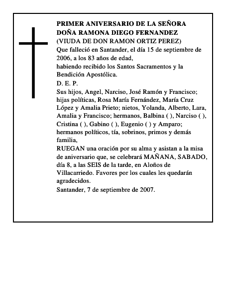 DOÑA RAMONA DIEGO FERNANDEZ