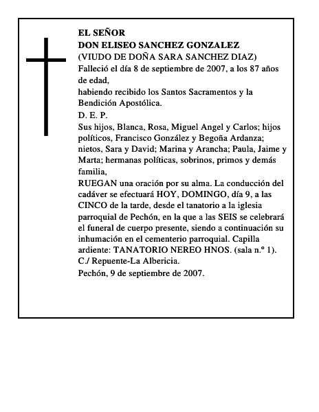 DON ELISEO SANCHEZ GONZALEZ