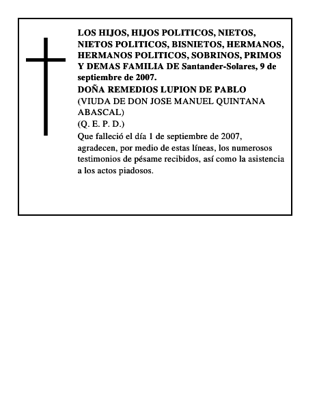 DOÑA REMEDIOS LUPION DE PABLO