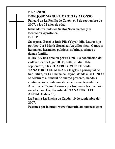 DON JOSE MANUEL CAGIGAS ALONSO