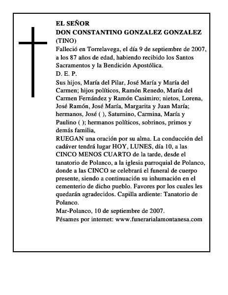 DON CONSTANTINO GONZALEZ GONZALEZ