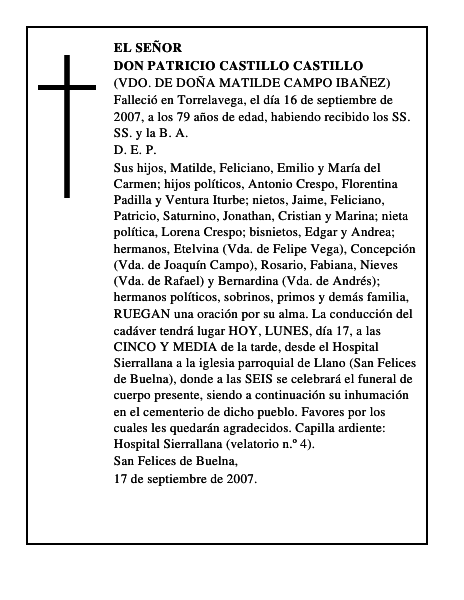 DON PATRICIO CASTILLO CASTILLO