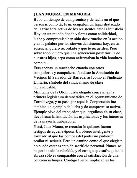 Juan Moura En Memoria