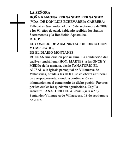 DOÑA RAMONA FERNANDEZ FERNANDEZ