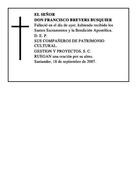 DON FRANCISCO BREVERS BUSQUIER