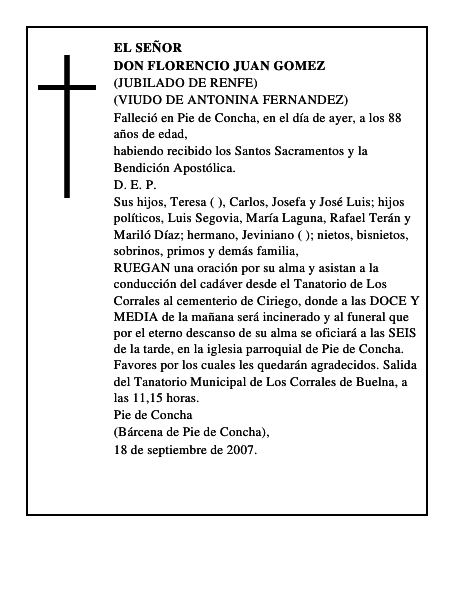 DON FLORENCIO JUAN GOMEZ