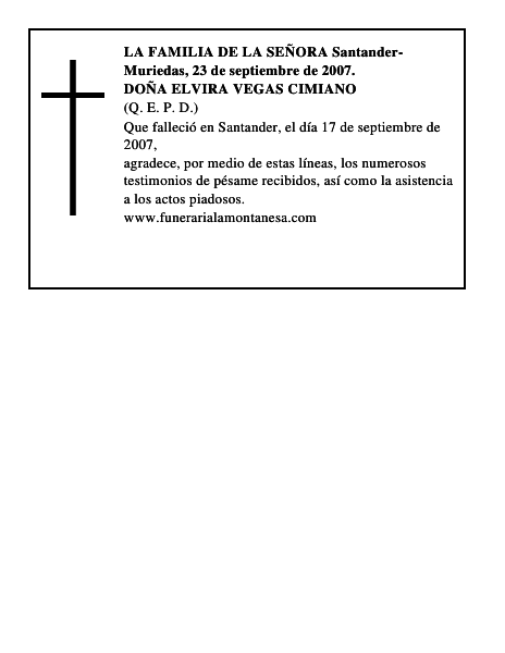 DOÑA ELVIRA VEGAS CIMIANO