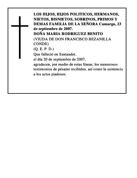 DOÑA MARIA RODRIGUEZ BENITO