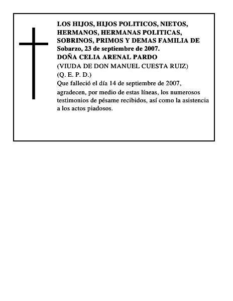 DOÑA CELIA ARENAL PARDO