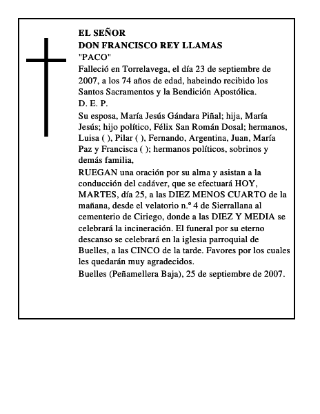 DON FRANCISCO REY LLAMAS