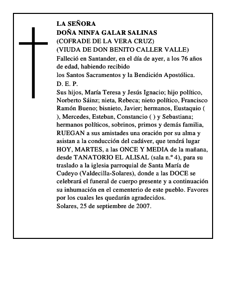 DOÑA NINFA GALAR SALINAS