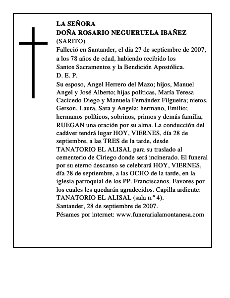 DOÑA ROSARIO NEGUERUELA IBAÑEZ