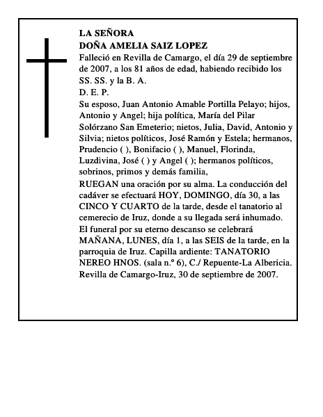 DOÑA AMELIA SAIZ LOPEZ