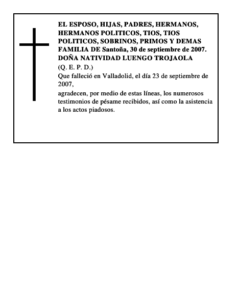 DOÑA NATIVIDAD LUENGO TROJAOLA