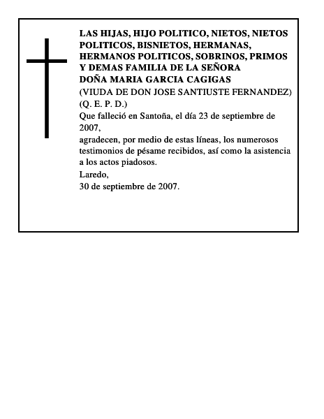 DOÑA MARIA GARCIA CAGIGAS