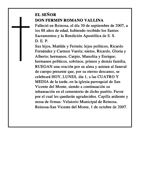DON FERMIN ROMANO VALLINA