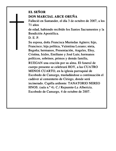DON MARCIAL ARCE ORUÑA