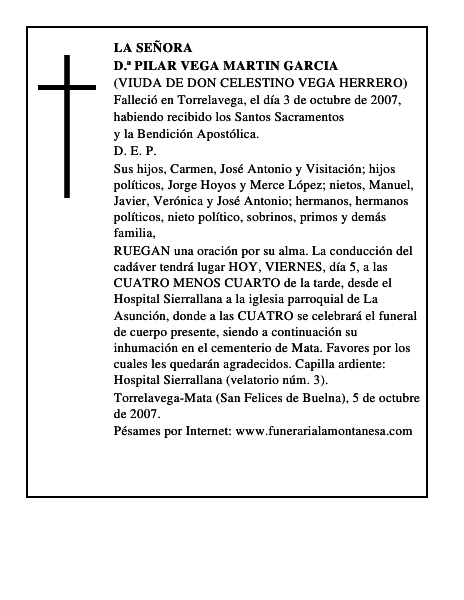 D.ª PILAR VEGA MARTIN GARCIA