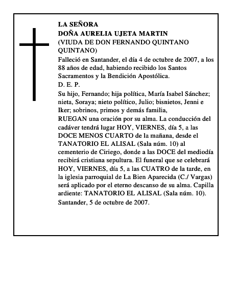 DOÑA AURELIA UJETA MARTIN