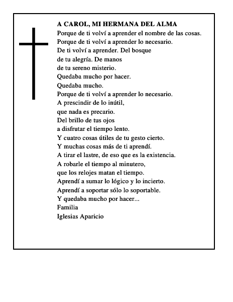 A CAROL, MI HERMANA DEL ALMA