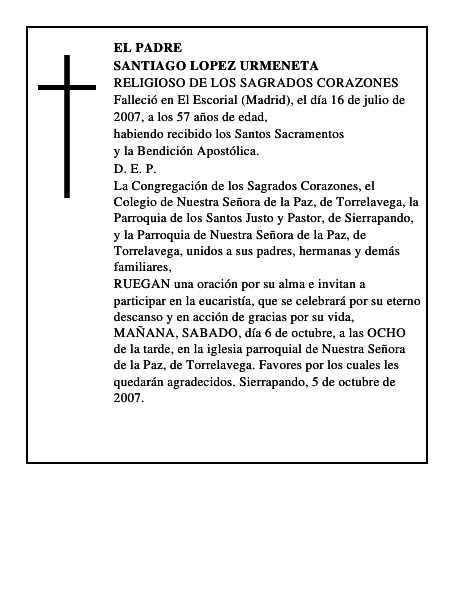 SANTIAGO LOPEZ URMENETA