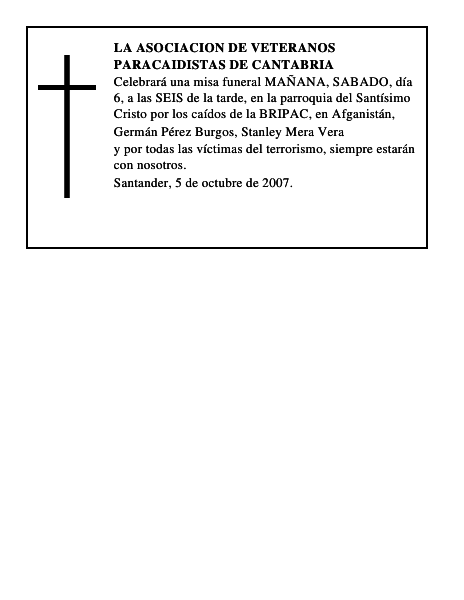 LA ASOCIACION DE VETERANOS PARACAIDISTAS DE CANTABRIA