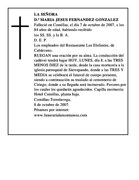 D.ª MARIA JESUS FERNANDEZ GONZALEZ