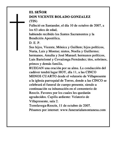 DON VICENTE BOLADO GONZALEZ