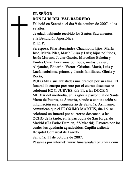 DON LUIS DEL VAL BARREDO