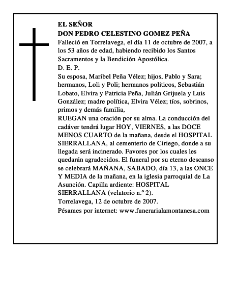 DON PEDRO CELESTINO GOMEZ PEÑA