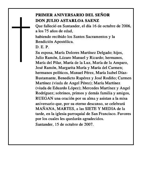 DON JULIO ASTARLOA SAENZ
