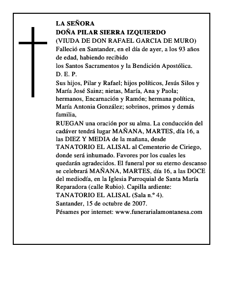 DOÑA PILAR SIERRA IZQUIERDO