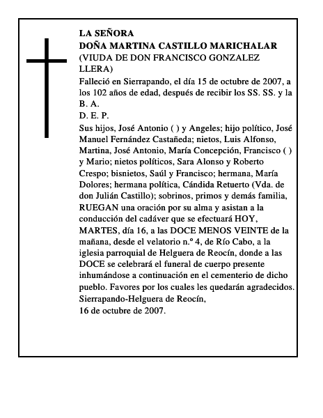 DOÑA MARTINA CASTILLO MARICHALAR