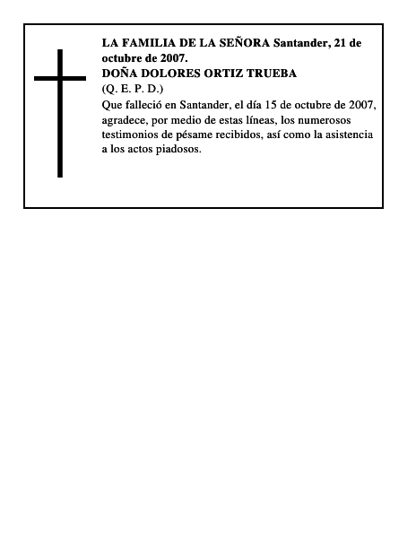 DOÑA DOLORES ORTIZ TRUEBA