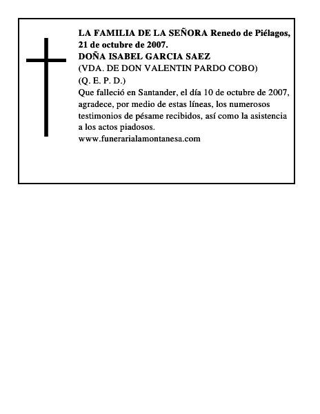 DOÑA ISABEL GARCIA SAEZ
