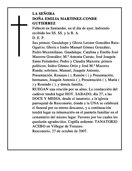 DOÑA EMILIA MARTINEZ-CONDE GUTIERREZ