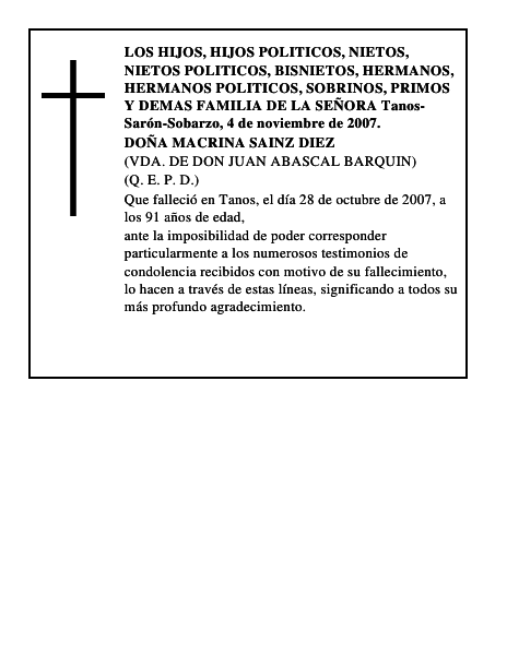 DOÑA MACRINA SAINZ DIEZ